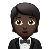 🤵🏿 Person in Tuxedo: Dark Skin Tone, Emoji by Apple