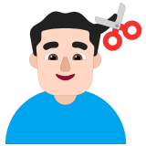 💇🏻‍♂️ Man Getting Haircut: Light Skin Tone, Emoji by Microsoft