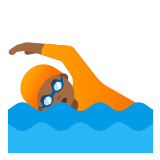 🏊🏾 Person Swimming: Medium-Dark Skin Tone, Emoji by Google