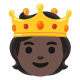 🫅🏿 Person with Crown: Dark Skin Tone, Emoji by Google