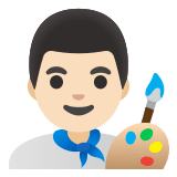👨🏻‍🎨 Artiste Homme : Peau Claire Emoji par Google