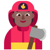 🧑🏾‍🚒 Feuerwehrmann/-Frau: Mitteldunkle Hautfarbe Emoji von Microsoft