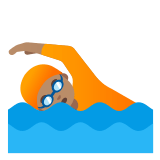 🏊🏽 Person Swimming: Medium Skin Tone, Emoji by Google