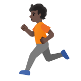 🏃🏿 Person Running: Dark Skin Tone, Emoji by Google