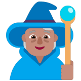 🧙🏽 Magier(in): Mittlere Hautfarbe Emoji von Microsoft