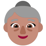 👵🏽 Пожилая Женщина: Средний Тон Кожи, смайлик от Microsoft