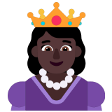 👸🏿 Princess: Dark Skin Tone, Emoji by Microsoft