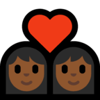 👩🏾‍❤️‍👩🏾 Couple with Heart: Woman, Woman, Medium-Dark Skin Tone, Emoji by Microsoft