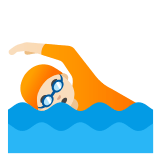 🏊🏻 Person Swimming: Light Skin Tone, Emoji by Google