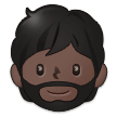 🧔🏿 Person: Dark Skin Tone, Beard, Emoji by Samsung