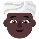 👳🏿‍♀️ Woman Wearing Turban: Dark Skin Tone, Emoji by Microsoft