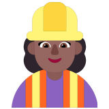 👷🏾‍♀️ Bauarbeiterin: Mitteldunkle Hautfarbe Emoji von Microsoft