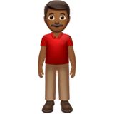 🧍🏾‍♂️ Man Standing: Medium-Dark Skin Tone, Emoji by Apple