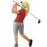 🏌🏼‍♀️ Woman Golfing: Medium-Light Skin Tone, Emoji by Apple