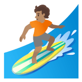 🏄🏽 Серфинг: Средний Тон Кожи, смайлик от Google