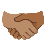 🫱🏽‍🫲🏾 Handshake: Medium Skin Tone, Medium-Dark Skin Tone, Emoji by Google