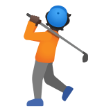 🏌🏿 Person Golfing: Dark Skin Tone, Emoji by Google