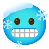 🥶 Visage Bleu Et Froid Emoji par Google