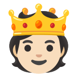 🫅🏻 Person with Crown: Light Skin Tone, Emoji by Google