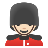 💂🏻‍♂️ Garde Homme : Peau Claire Emoji par Google