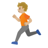 🏃🏼 Person Running: Medium-Light Skin Tone, Emoji by Google