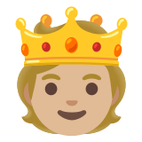 🫅🏼 Person with Crown: Medium-Light Skin Tone, Emoji by Google
