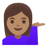 💁🏽‍♀️ Woman Tipping Hand: Medium Skin Tone, Emoji by Google