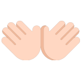 👐🏻 Open Hands: Light Skin Tone, Emoji by Microsoft