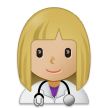 👩🏼‍⚕️ Woman Health Worker: Medium-Light Skin Tone, Emoji by Samsung