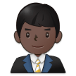 👨🏿‍💼 Büroangestellter: Dunkle Hautfarbe Emoji von Samsung