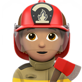 🧑🏽‍🚒 Pompier : Peau Légèrement Mate Emoji par Apple