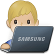👨🏼‍💻 It-Experte: Mittelhelle Hautfarbe Emoji von Samsung