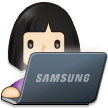 👩🏻‍💻 Woman Technologist: Light Skin Tone, Emoji by Samsung