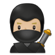 🥷🏼 Ninja : Peau Moyennement Claire Emoji par Samsung