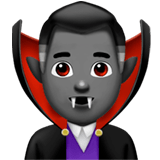 🧛🏾‍♂️ Man Vampire: Medium-Dark Skin Tone, Emoji by Apple
