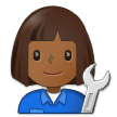 👩🏾‍🔧 Woman Mechanic: Medium-Dark Skin Tone, Emoji by Samsung