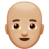 👨🏼‍🦲 Man: Medium-Light Skin Tone, Bald, Emoji by Apple