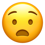 😧 Qualvolles Gesicht Emoji von Apple