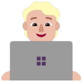 🧑🏼‍💻 Informaticien (tous Genres) : Peau Moyennement Claire Emoji par Microsoft