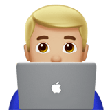👨🏼‍💻 Man Technologist: Medium-Light Skin Tone, Emoji by Apple