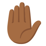 ✋🏾 Erhobene Hand: Mitteldunkle Hautfarbe Emoji von Google
