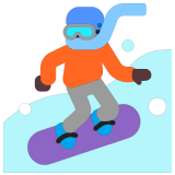 🏂🏿 Snowboardeur : Peau Foncée Emoji par Microsoft