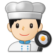 👨🏻‍🍳 Man Cook: Light Skin Tone, Emoji by Samsung