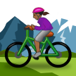 🚵🏾‍♀️ Woman Mountain Biking: Medium-Dark Skin Tone, Emoji by Samsung