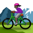 🚵🏿‍♀️ Woman Mountain Biking: Dark Skin Tone, Emoji by Samsung