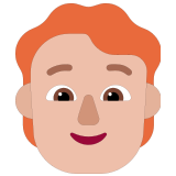🧑🏼‍🦰 Взрослый: Светлый Тон Кожи Рыжие Волосы, смайлик от Microsoft