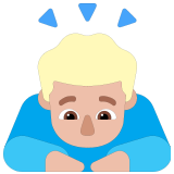 🙇🏼‍♂️ Man Bowing: Medium-Light Skin Tone, Emoji by Microsoft