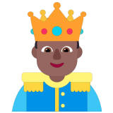 🤴🏾 Prince: Medium-Dark Skin Tone, Emoji by Microsoft