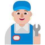 🧑🏼‍🔧 Mechanic: Medium-Light Skin Tone, Emoji by Microsoft