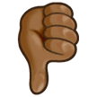 👎🏾 Daumen Runter: Mitteldunkle Hautfarbe Emoji von Samsung